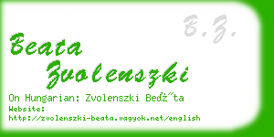 beata zvolenszki business card